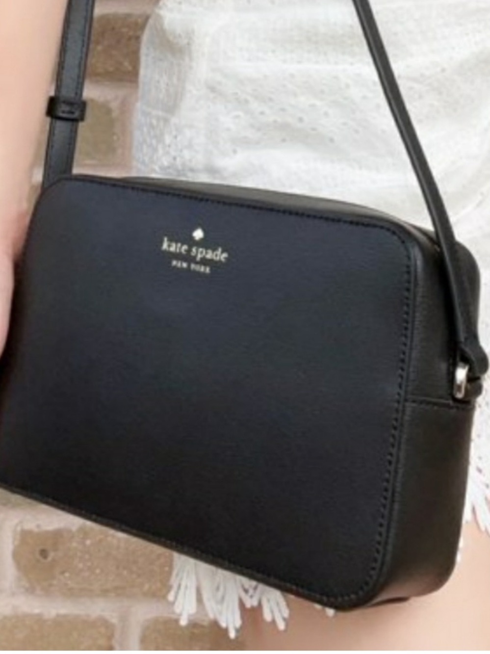 Kate Spade Harper Black Leather Crossbody Bag Camera Purse - Picture 3 of 16